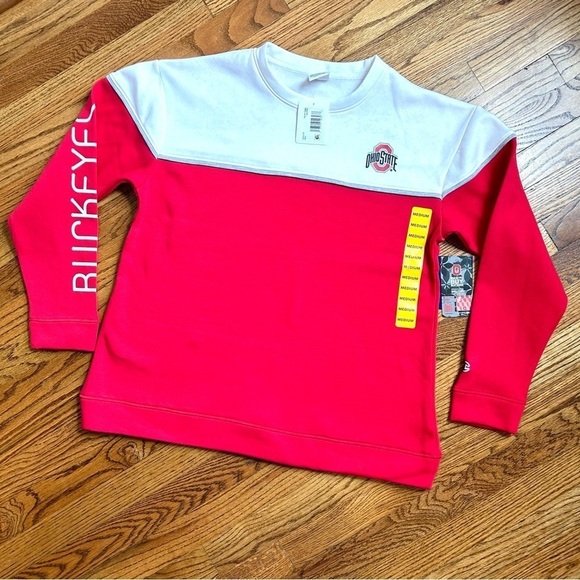 New Champion Women’s Ohio State Buckeyes Red & White Pullover Sweatshirt Sz M - Picture 13 of 16